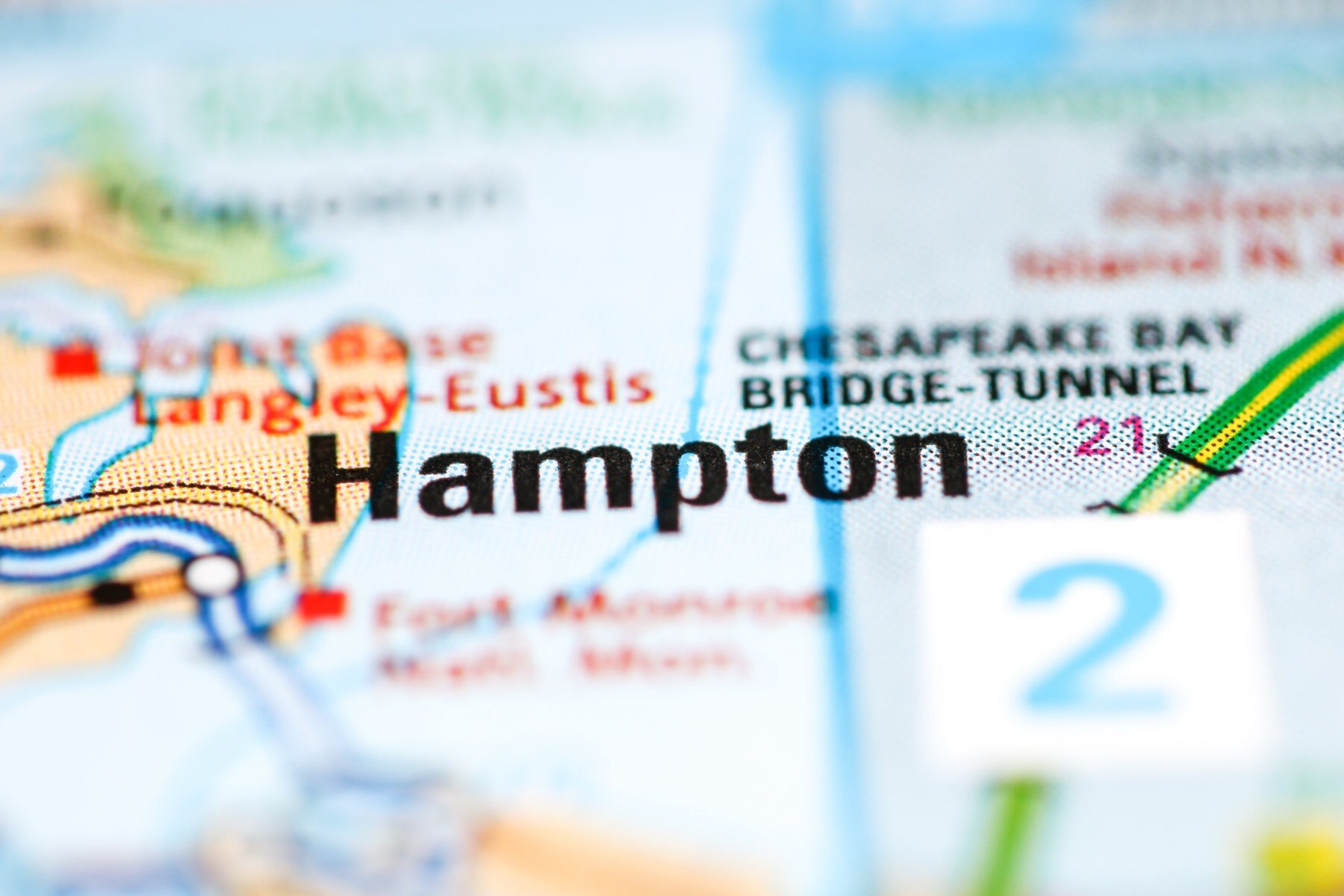 Colorful map of Hampton,VA